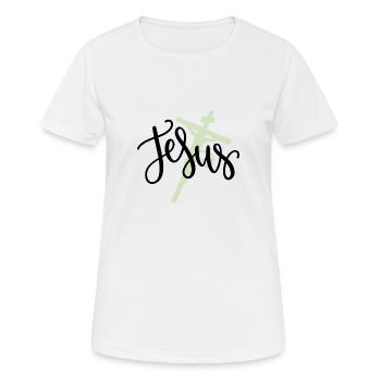 Jésus 01 - T-shirt respirant Femme - blanc - Devant - AI Model Female 172 dark (172cm)