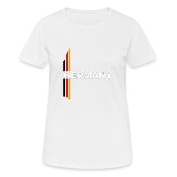 Germany - Women's Breathable T-Shirt - white - Front - AI Model Female 172 dark (172cm)