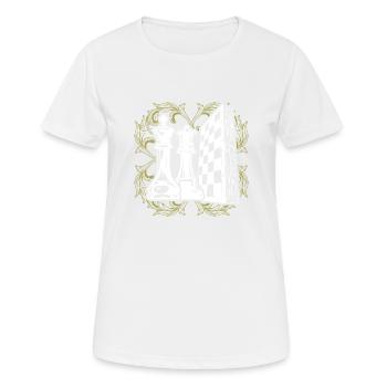 Schach Spiel König Dame - Frauen T-Shirt atmungsaktiv - Weiß - Vorne - AI Model Female 172 dark (172cm)