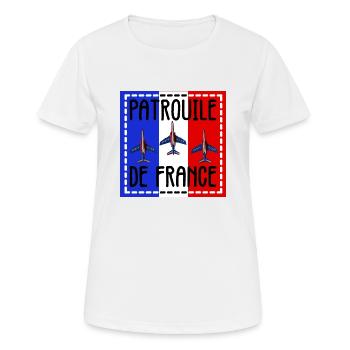 Patrouille de France meeting aérien armée de l'air - T-shirt respirant Femme - blanc - Devant - AI Model Female 172 dark (172cm)
