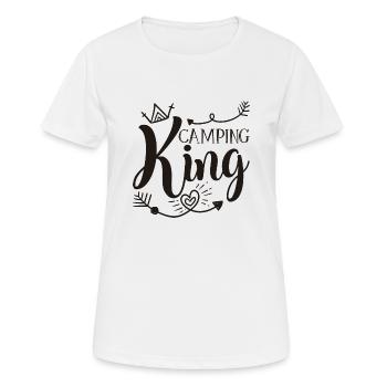 Roi de camping - T-shirt respirant Femme - blanc - Devant - AI Model Female 172 dark (172cm)
