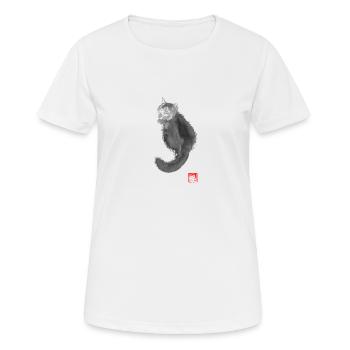 main coon cat - T-shirt respirant Femme - blanc - Devant - AI Model Female 172 dark (172cm)
