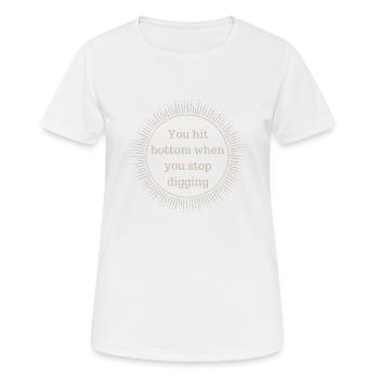 If you reach the bottom of the - Women's Breathable T-Shirt - white - Front - AI Model Female 172 dark (172cm)