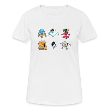 Funny Robot Technology Cute Colorful Robots - Frauen T-Shirt atmungsaktiv - Weiß - Vorne - AI Model Female 172 dark (172cm)