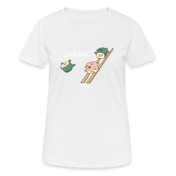 Sushi Anime Character Kawaii Japanese Food Gift - Women's Breathable T-Shirt - white - Front - AI Model Female 172 dark (172cm)