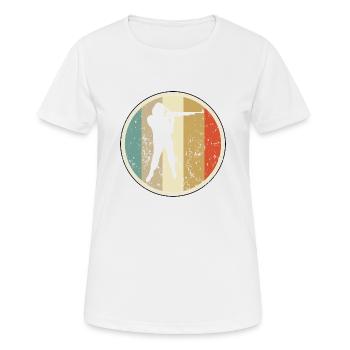 Sportschützin mit Gewehr Langwaffe - Frauen T-Shirt atmungsaktiv - Weiß - Vorne - AI Model Female 172 dark (172cm)