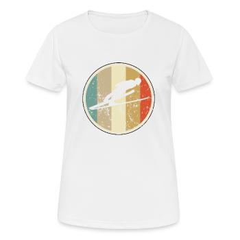 Skispringen Skispringer Skisprung - Frauen T-Shirt atmungsaktiv - Weiß - Vorne - AI Model Female 172 dark (172cm)