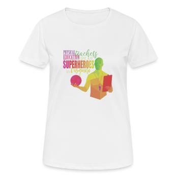 Professeur d’éducation physique PE Professeur Éducation physique Exercice - T-shirt respirant Femme - blanc - Devant - AI Model Female 172 dark (172cm)