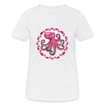 Grande pieuvre pourpre - T-shirt respirant Femme - blanc - Devant - AI Model Female 172 dark (172cm)