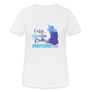 Border Collie - Frauen T-Shirt atmungsaktiv - Weiß - Vorne - AI Model Female 172 dark (172cm)