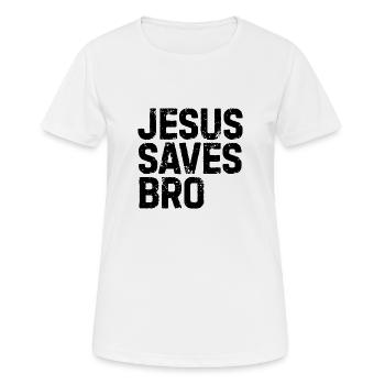 Jésus saves bro Jésus Faith don foi - T-shirt respirant Femme - blanc - Devant - AI Model Female 172 dark (172cm)