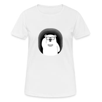 Ours avec lunettes de soleil dans une grotte - T-shirt respirant Femme - blanc - Devant - AI Model Female 172 dark (172cm)