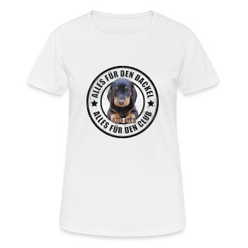 Dackel - Dachshund - Alles für den Dackel - Frauen T-Shirt atmungsaktiv - Weiß - Vorne - AI Model Female 172 dark (172cm)