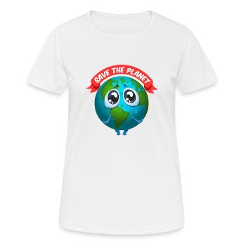 Sauvez la planète Terre | Save planet earth - T-shirt respirant Femme - blanc - Devant - AI Model Female 172 dark (172cm)