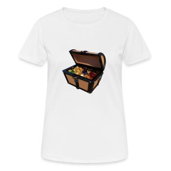 Coffre au trésor de pirate - T-shirt respirant Femme - blanc - Devant - AI Model Female 172 dark (172cm)