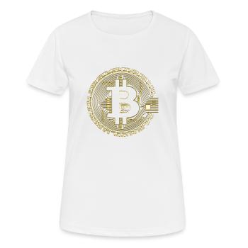 Bitcoin Or - T-shirt respirant Femme - blanc - Devant - AI Model Female 172 dark (172cm)