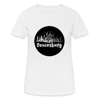 ravensburg,skyline, kreis, scherenschnitt,schwarz - Frauen T-Shirt atmungsaktiv - Weiß - Vorne - AI Model Female 172 dark (172cm)