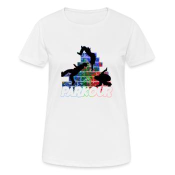 Parkour Freerunner Traceur Le Parcourshirt - Women's Breathable T-Shirt - white - Front - AI Model Female 172 dark (172cm)