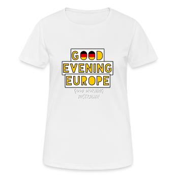 Eurovision Song Contest Deutschland - Frauen T-Shirt atmungsaktiv - Weiß - Vorne - AI Model Female 172 dark (172cm)