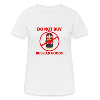 N'achetez pas de produits russes Boycottez Russie - T-shirt respirant Femme - blanc - Devant - AI Model Female 172 dark (172cm)