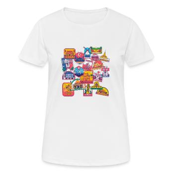 WELT, reise um die Welt - Frauen T-Shirt atmungsaktiv - Weiß - Vorne - AI Model Female 172 dark (172cm)