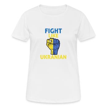 je soutiens kiev - fight like ukranian capital - T-shirt respirant Femme - blanc - Devant - AI Model Female 172 dark (172cm)