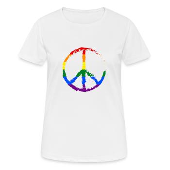 LGBT-Regenbogenflagge - Frauen T-Shirt atmungsaktiv - Weiß - Vorne - AI Model Female 172 dark (172cm)