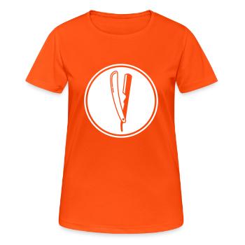 Shave Barber logo icon - Women's Breathable T-Shirt - neon orange - Front - AI Model Female 172 dark (172cm)