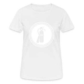 Symbole d’extincteur - T-shirt respirant Femme - blanc - Devant - AI Model Female 172 dark (172cm)