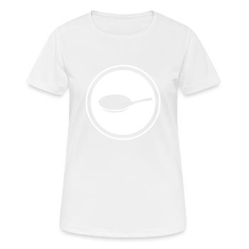 Pfanne Symbol - Frauen T-Shirt atmungsaktiv - Weiß - Vorne - AI Model Female 172 dark (172cm)