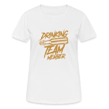 Drinking Team Member Beer Bottle - Women's Breathable T-Shirt - white - Front - AI Model Female 172 dark (172cm)