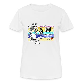 Il peut attendre sunset Doodle - T-shirt respirant Femme - blanc - Devant - AI Model Female 172 dark (172cm)
