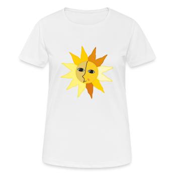 Soleil Rayons Lune Face Moment Bonheur hygge - T-shirt respirant Femme - blanc - Devant - AI Model Female 172 dark (172cm)