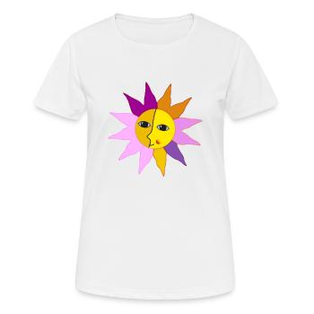 Sun Rays Moon Face Moment Happiness hygge - Women's Breathable T-Shirt - white - Front - AI Model Female 172 dark (172cm)