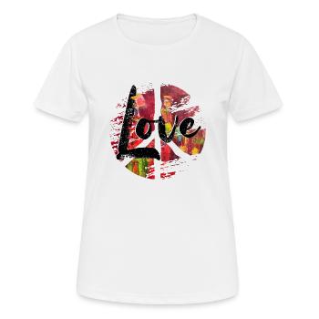 Peace woodstock Love - Frauen T-Shirt atmungsaktiv - Weiß - Vorne - AI Model Female 172 dark (172cm)