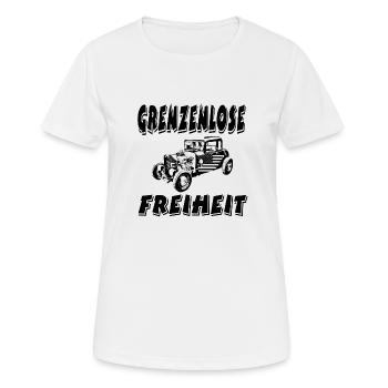Auto - Frauen T-Shirt atmungsaktiv - Weiß - Vorne - AI Model Female 172 dark (172cm)