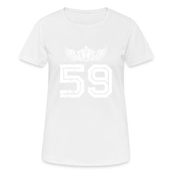 59 Number crown - Women's Breathable T-Shirt - white - Front - AI Model Female 172 dark (172cm)