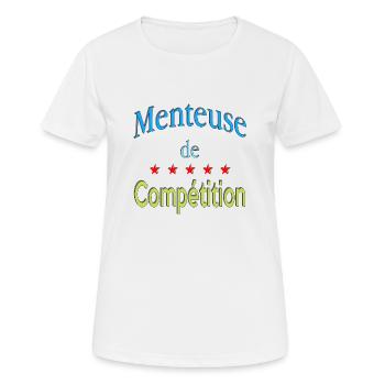 Menteuse de compétition - T-shirt respirant Femme - blanc - Devant - AI Model Female 172 dark (172cm)