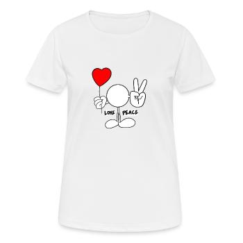 Love & Peace Plain Doodle - Women's Breathable T-Shirt - white - Front - AI Model Female 172 dark (172cm)