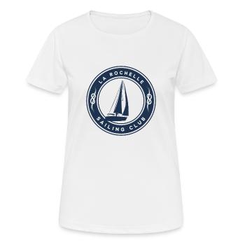 La Rochelle Voilier - T-shirt respirant Femme - blanc - Devant - AI Model Female 172 dark (172cm)