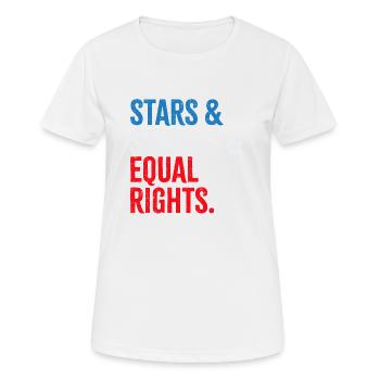 Stars & Stripes & Égalité des droits - T-shirt respirant Femme - blanc - Devant - AI Model Female 172 dark (172cm)