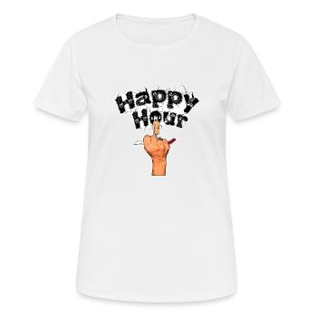 Happy Hour Girl mit Korkenzieher - Frauen T-Shirt atmungsaktiv - Weiß - Vorne - AI Model Female 172 dark (172cm)