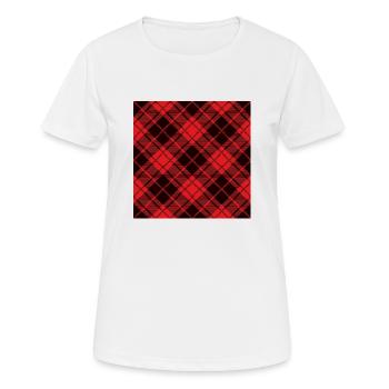 Motif de buffle de flanelle rouge et noir - T-shirt respirant Femme - blanc - Devant - AI Model Female 172 dark (172cm)