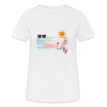 Hallo Sommer, Hallo Sommer - Frauen T-Shirt atmungsaktiv - Weiß - Vorne - AI Model Female 172 dark (172cm)