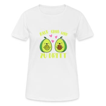 Bald sind wir zu dritt - Frauen T-Shirt atmungsaktiv - Weiß - Vorne - AI Model Female 172 dark (172cm)