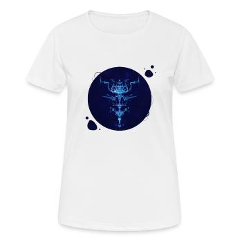 Collection Mystique ~ bleu nuit ~ n°2 - T-shirt respirant Femme - blanc - Devant - AI Model Female 172 dark (172cm)
