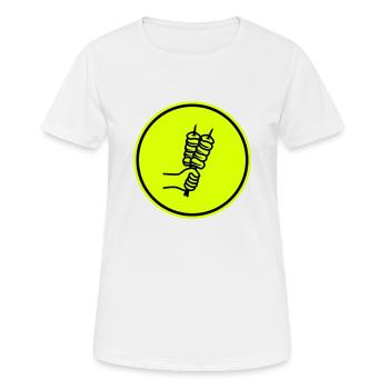 Spieß grill Icon - Frauen T-Shirt atmungsaktiv - Weiß - Vorne - AI Model Female 172 dark (172cm)