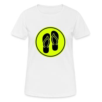 Flip-flops icon - Women's Breathable T-Shirt - white - Front - AI Model Female 172 dark (172cm)