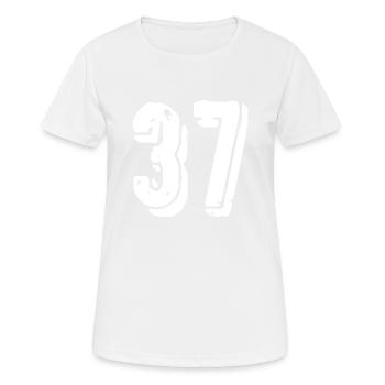 Maillot numéro 37 - T-shirt respirant Femme - blanc - Devant - AI Model Female 172 dark (172cm)