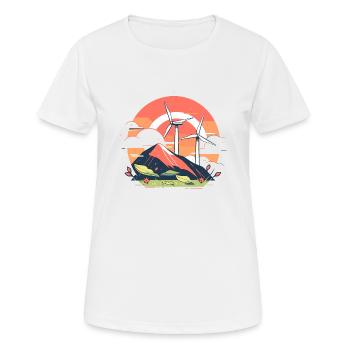 Windrad - Frauen T-Shirt atmungsaktiv - Weiß - Vorne - AI Model Female 172 dark (172cm)